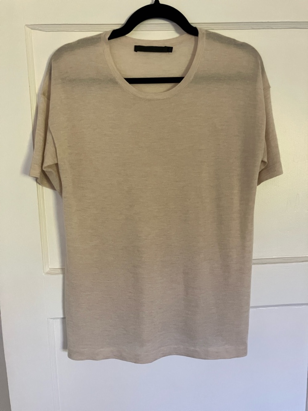Jenni Kayne cashmere and silk t shirt - oatmeal - xs